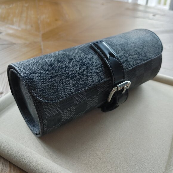 Louis Vuitton Monogram Eclipse black Watch Travel Pouch (New) - Picture 1 of 16